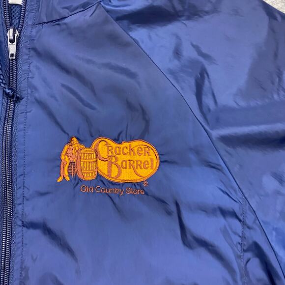 Cracker Barrel jacket Mens S womens M windbreaker hood pocket workwear fullzip ￼ - Picture 3 of 10